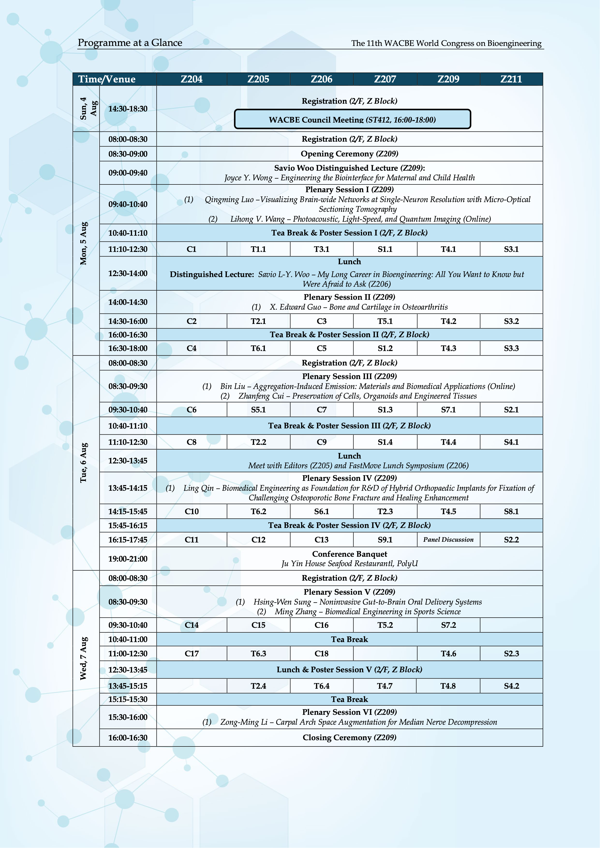 The 11th WACBE World Congress on Bioengineering